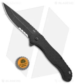 CRKT Antonio Rodriquez Taco Viper Liner Lock Black W/ Veff Serrations (3" Black) -Crkt Shop CRKT Antonio Rodriquez Taco Viper LL Black Veff Serrations Black BHQ 178675 jr bottlecap