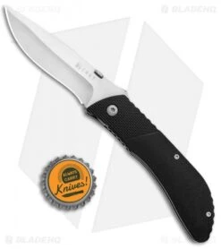 CRKT B.U.L.L. Front Flipper Liner Lock Knife Black Zytel (3" Satin) 6562 -Crkt Shop CRKT B.U.L.L. Front Flipper Black Zytel Satin 6562 BHQ 87024 jr bottlecap