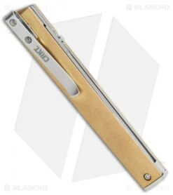 CRKT CEO Liner Lock Blade HQ Exclusive Knife Brass (3.1" Stonewash D2) 8 CRKT CEO Liner Lock Blade HQ Exclusive Knife Brass (3.1" Stonewash D2) -Crkt Shop CRKT Brass CEO LL SW BHQ 113999 jr side