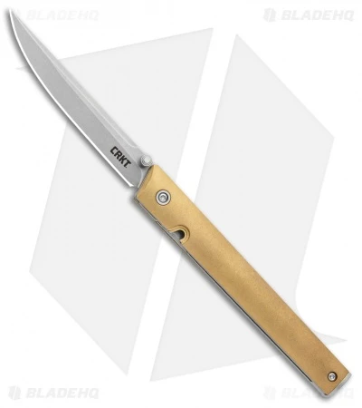 CRKT CEO Liner Lock Blade HQ Exclusive Knife Brass (3.1" Stonewash D2) 3 CRKT CEO Liner Lock Blade HQ Exclusive Knife Brass (3.1" Stonewash D2)
