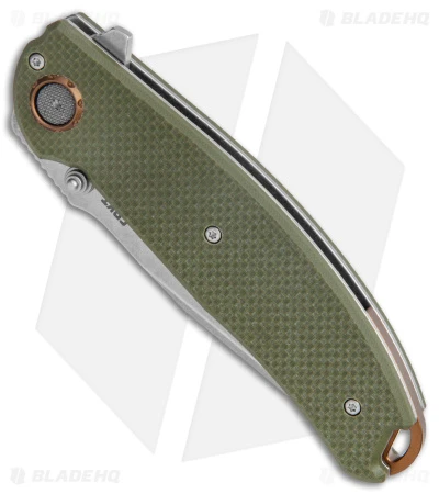 CRKT Burnley Butte Deadbolt Lock Assisted Flipper Knife Green G-10 (3.3" SW) 4 CRKT Burnley Butte Deadbolt Lock Assisted Flipper Knife Green G-10 (3.3" SW) - Image 2