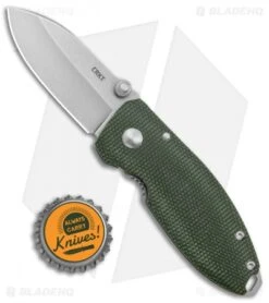 CRKT Exclusive Burnley Squid Frame Lock Knife Green Micarta (2.25" Stonewash D2) -Crkt Shop CRKT Burnley Squid FL Green Micarta SW 2490ODD2 BHQ 116187 jr bottlecap