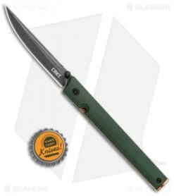 CRKT CEO Liner Lock Knife Green Micarta (3.1" Smokewash D2) BHQ Exclusive -Crkt Shop CRKT CEO LL Green Micarta SW D2 7096GKD2 BHQ 101007 jr 1 bottlecap