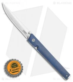CRKT CEO Liner Lock Knife Blue Linen Micarta (3.1" Satin S35VN) BHQ Exclusive -Crkt Shop CRKT CEO Liner Lock Knife Blue Linen Micarta 3.1in Satin S35VN BHQ Exclusive 7096BLS35 BHQ 117054 LS Bottlecap