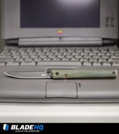 CRKT CEO Liner Lock Knife Green Micarta (3.1" Smokewash D2) BHQ Exclusive -Crkt Shop CRKT CEO Liner Lock Knife Green Micarta BHQ Exclusive D2 BHQ 101007 kp mac web