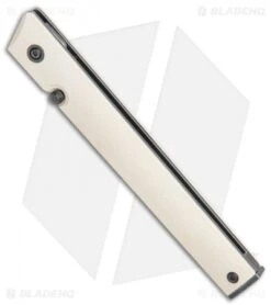 CRKT CEO Liner Lock Knife White Micarta (3.1" Smokewash D2) BHQ Exclusive -Crkt Shop CRKT CEO Liner Lock Knife White Micarta Smokewash Exclusive BHQ 116341 jr spine jr