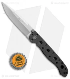 CRKT Carson M16-01F Spear Point Flipper Knife Carbon Fiber (3.1" Satin) -Crkt Shop CRKT Carson M16 01F spear point cf satin BHQ 69070 er size