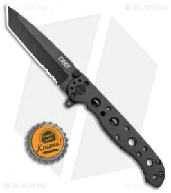 CRKT Carson M16-10KS EDC Tanto Frame Lock Knife (3" Black Serr) -Crkt Shop CRKT Carson M16 10KS EDC Tanto Tactical Zytel Black Serr BHQ 11420 jr bottlecap