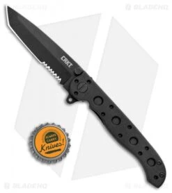 CRKT Carson M16-10KZ Tanto Flipper Knife Black GFN (3" Black Serr) -Crkt Shop CRKT Carson M16 10KZ Tanto Balck GFN Black Serr BHQ 3813 jr bottlecap