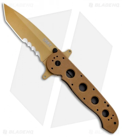 CRKT Carson M16-14DSFG Tanto Flipper Knife Desert Tan G-10 (3.875" Serr) 3 CRKT Carson M16-14DSFG Tanto Flipper Knife Desert Tan G-10 (3.875" Serr)