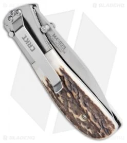 CRKT Carson M4-02 Stag Spring Assisted Knife (3.25" Satin) M4-02S -Crkt Shop CRKT Carson M4 02S Stag SA Satin BHQ 7036 jr side