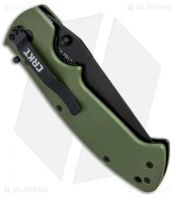 CRKT Crawford Kasper Liner Lock Knife OD Green Zytel (3.75" Black Serr) 6783KOD -Crkt Shop CRKT Crawford Kasper LL OD Green Zytel Black Serr CR6783KOD BHQ 43795 jr side