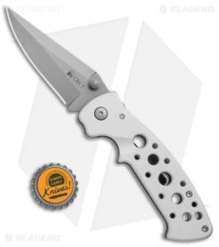 CRKT Crawford Kasper Professional Liner Lock Knife Silver (3" Gray) 7772 -Crkt Shop CRKT Crawford Kasper Professional LL Silver Gray 7772 BHQ 76580 jr bottlecap
