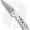 CRKT Crawford Kasper Professional Liner Lock Knife Silver (3.75" Gray Serr) 7728 -Crkt Shop CRKT Crawford Kasper Professional LL Silver Gray Serr 7728 BHQ 75702 jr