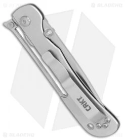 CRKT Crawford Offbeat Lockback Knife Stainless Steel (3.52" Satin) 7730 -Crkt Shop CRKT Crawford Offbeat stainless steel satin BHQ 76678 er side