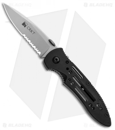 CRKT Crawford Point Guard Liner Lock Knife (3.5" Bead Blast Serr) 6762 3 CRKT Crawford Point Guard Liner Lock Knife (3.5" Bead Blast Serr) 6762