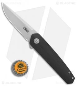CRKT Cuatro Liner Lock Flipper Knife Black G-10 (3.1" Bead Blast) 7090 -Crkt Shop CRKT Cuatro Black G10 bb BHQ 76684 jr bottlecap