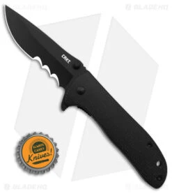 CRKT Drifter Knife W/ Veff Serrations Black Resin Infused Handle (2.82" Black) -Crkt Shop CRKT Drifter Knife w Veff Seerations Black Resin Infused Handle 2in Black BHQ 180917 td size