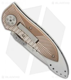 CRKT Elishewitz E-Lock Folding Knife Bronze (3.9" Satin Serr) 7333 -Crkt Shop CRKT Elishewitz E Lock bronze satin serr 7333 BHQ 0477 er spine