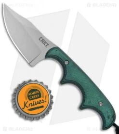 CRKT Folts Minimalist Bowie Fixed Blade Knife (2.15" Bead Blast) -Crkt Shop CRKT Folts Minimalist Bowie Neck Knife Black Green Micarta BB 2387 BHQ 7033 jr bottlecap
