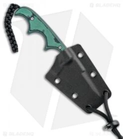 CRKT Folts Minimalist Bowie Fixed Blade Knife (2.15" Bead Blast) -Crkt Shop CRKT Folts Minimalist Bowie Neck Knife Black Green Micarta BB 2387 BHQ 7033 jr sheath