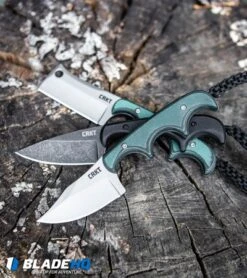 CRKT Folts Minimalist Bowie Fixed Blade Knife (2.15" Bead Blast) -Crkt Shop CRKT Folts Minimalist Bowie Neck Knife Black Green Micarta Bead Blast 2387 BHQ 7033 kp log web