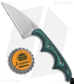CRKT Folts Minimalist Fixed Blade Neck Knife Micarta (2" Bead Blast) 2385 -Crkt Shop CRKT Folts Minimalist Neck Knife Black Green Micarta BB 2385 BHQ 4592 jr bottlecap