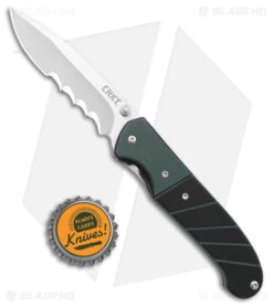 CRKT Ignitor Spring Assisted Knife Black & Green G-10 (3.38" Satin Serr) 6855 -Crkt Shop CRKT Ignitor SA Black and Green G 10 Satin Serr BHQ 4147 jr bottlecap