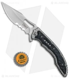 CRKT Ikoma Fossil Frame Lock Knife Black G-10 (3.96" Satin) 5473 -Crkt Shop CRKT Ikoma Fossil Black G 10 Serr 5473 BHQ 51855 jr bottlecap 2
