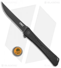 CRKT Jumbones Blackout Liner Lock Knife Aluminum (4.8" Black) 7532K -Crkt Shop CRKT Jumbones Blackout LL Aluminum Black BHQ 113909 jr bottlecap