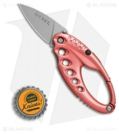 CRKT Lumabiner Pink Liner Lock Knife W/ L.E.D Light (1.6" Bead Blast) -Crkt Shop CRKT Lumabiner Pink LED light bb BHQ 69069 er size