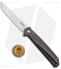 CRKT Onion Helical Liner Lock Tanto Knife Aluminum (3.52" Satin) K500GXP -Crkt Shop CRKT Onion Helical LL Tanto Aluminum Satin K500GXP BHQ 92300 jr bottlecap