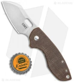 CRKT Pilar Frame Lock Knife Brown Linen Micarta BHQ Exclusive (2.4" Stonewash) -Crkt Shop CRKT Pilar FL Linen Micarta SW BHQ 113630 jr bottlecap