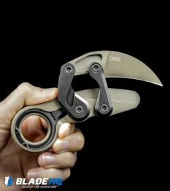 CRKT Provoke "Earth" Kinematic Morphing Karambit Folding Knife (2.4" Brown) -Crkt Shop CRKT Provoke Earth Kinematic Morphing Karambit Folding Knife Brown BHQ 102503 kp in hand web