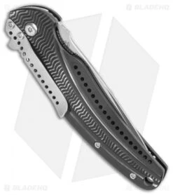 CRKT Ripple Liner Lock Knife Black Aluminum (3.125" Satin) K415KXP -Crkt Shop CRKT Ripple Liner Lock Knife Black Aluminum 3.125 Satin K415KXP BHQ 11407LS Side