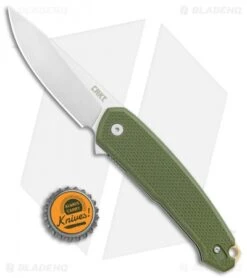 CRKT Vox Tueto Spring Assisted Flipper Knife OD Green G-10 (3.3" Satin) 5325 -Crkt Shop CRKT Tueto SA Filpper OD Green G 10 Satin 5325 BHQ 119344 jr bottlecap