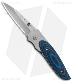 CRKT Viele Wasp Liner Lock Knife Black/Blue G-10 (2.8" Bead Blast Serr) 8012