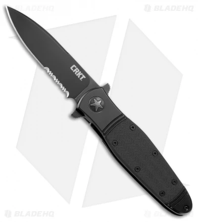 CRKT Bombastic Frame Lock Knife Black GFN (3.3" Black Serr) K345KKS 3 CRKT Bombastic Frame Lock Knife Black GFN (3.3" Black Serr) K345KKS