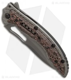 CRKT Ikoma Fossil Frame Lock Knife (3.96" Gray Serr) 5471K -Crkt Shop CRKT ikoma fossil gray serr 5471K BHQ 21379 er spine