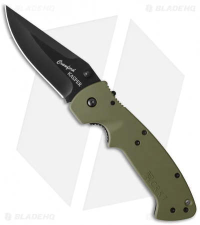 CRKT Crawford Kasper Liner Lock Knife OD Green Zytel (3.75" Black) 6773KOD 3 CRKT Crawford Kasper Liner Lock Knife OD Green Zytel (3.75" Black) 6773KOD