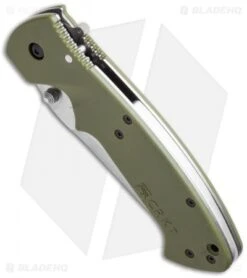 CRKT Crawford Kasper Liner Lock Knife OD Green Zytel (3.75" Satin Serr) 6783SOD -Crkt Shop crkt crawford kasper od green 6783sod bottom cm