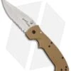CRKT Crawford Kasper Liner Lock Knife Tan Zytel (3.75" Serr) 6783D -Crkt Shop crkt crawford kasper tan serr 6783D BHQ 43794 dl